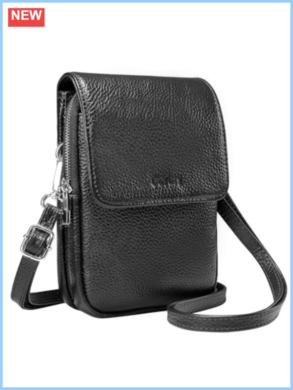 Genuine Leather Crossbody Bag RFID Blocking Card Slots Phone Purse